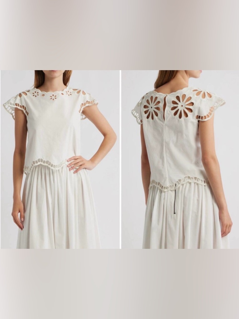 NWT The Great Super Bloom Eyelet Top Size 1 - Picture 2 of 14